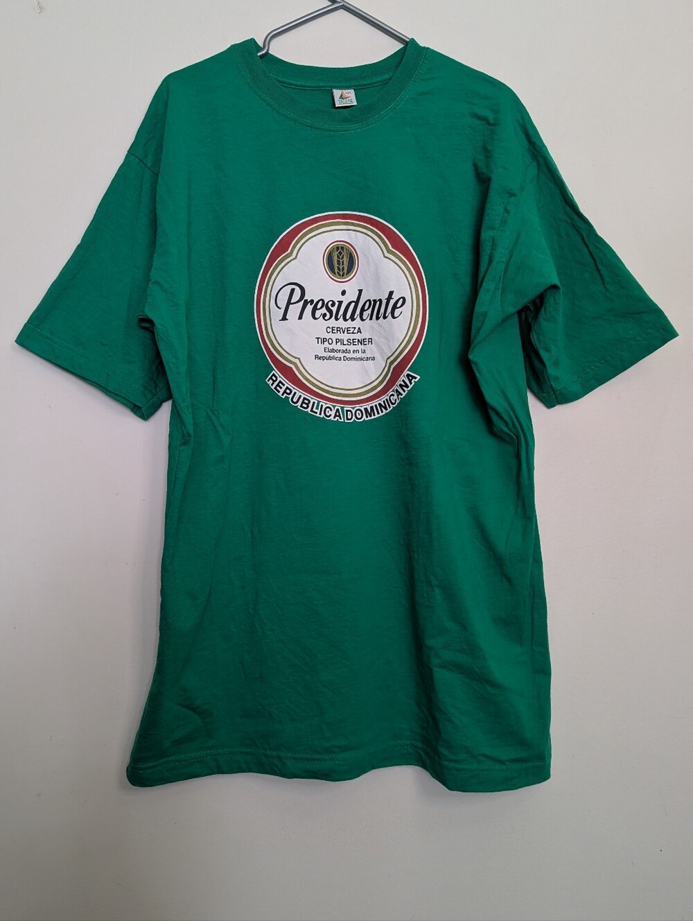 Presidente Beer Dominican Republic Novelty Green Shirt